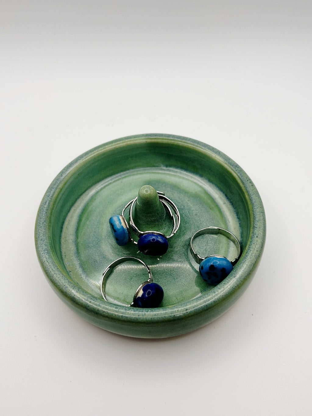 Green Handmade Ceramic Jewelry Dish