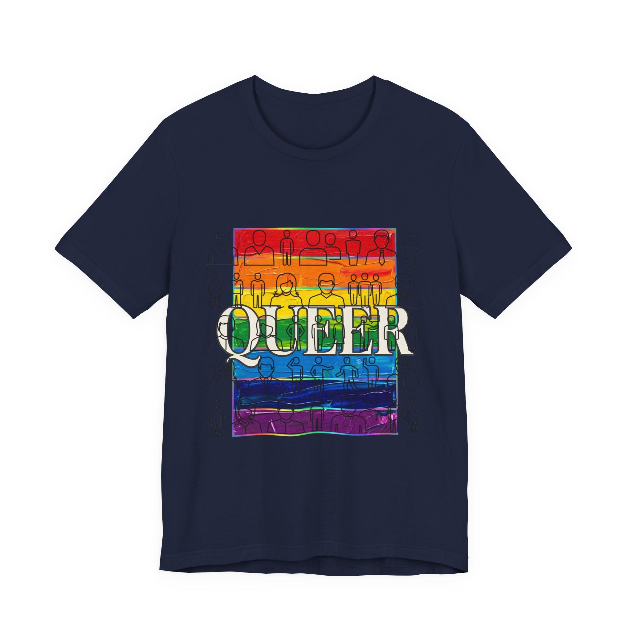 Queer Love Rainbow Tee | LGBTQ+ Pride, Cute Pastel Rainbow Typography