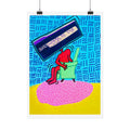 Groovy Keith Haring inspired art poster; artist designed