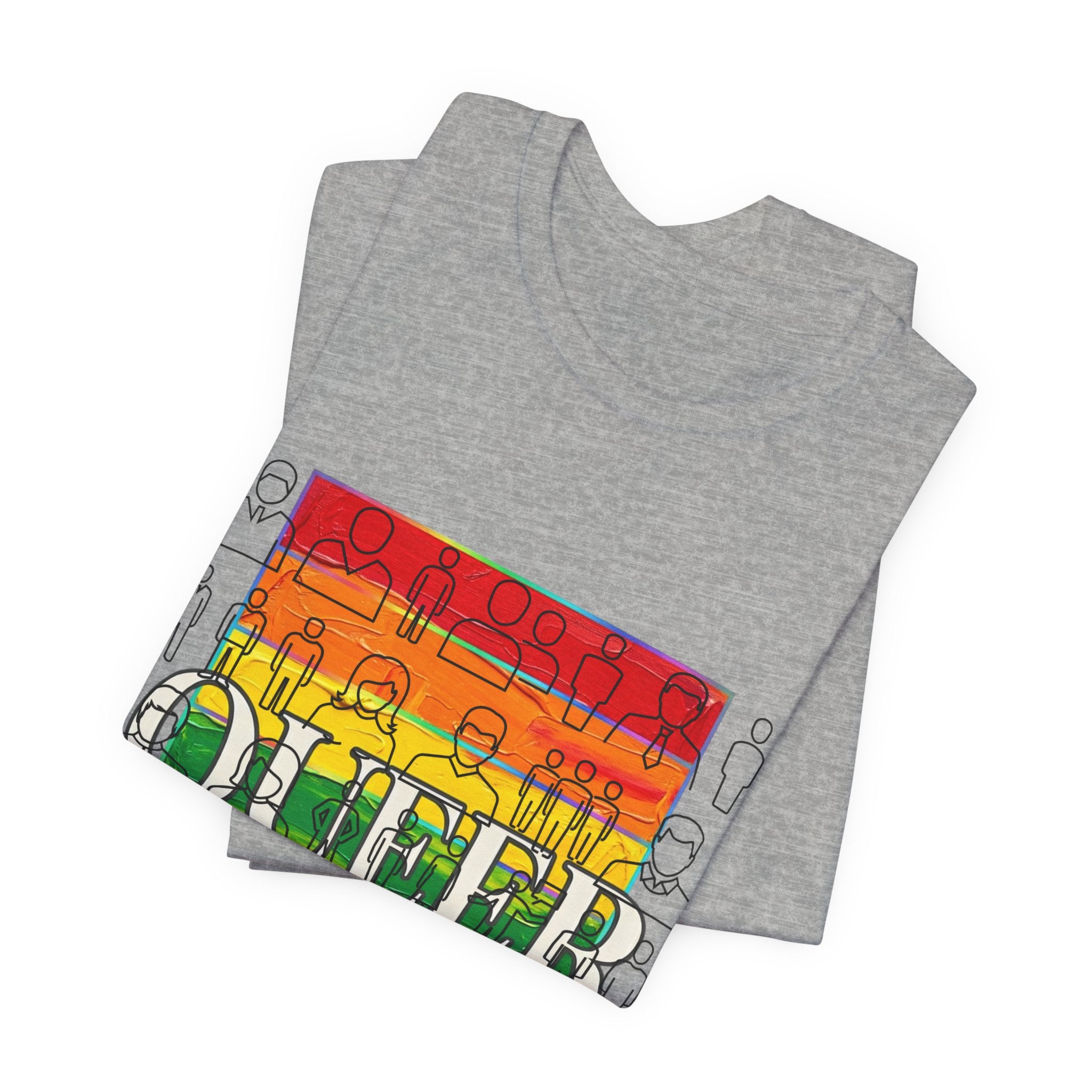 Queer Love Rainbow Tee | LGBTQ+ Pride, Cute Pastel Rainbow Typography