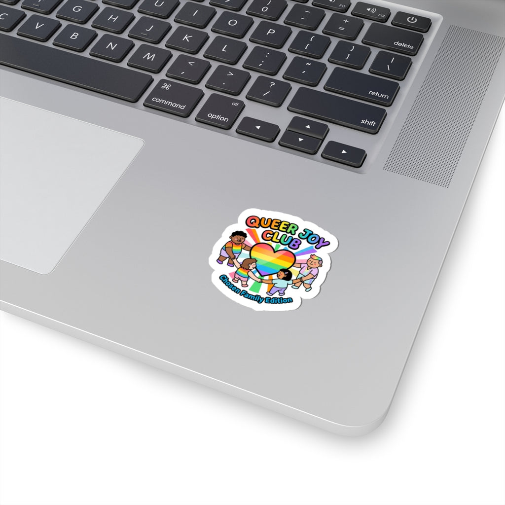 Queer Joy Club Sticker | LGBTQ+ Pride, Pastel Rainbow, Inclusive