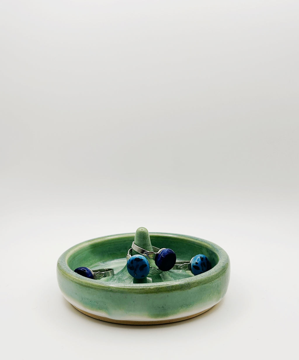 Green Handmade Ceramic Jewelry Dish