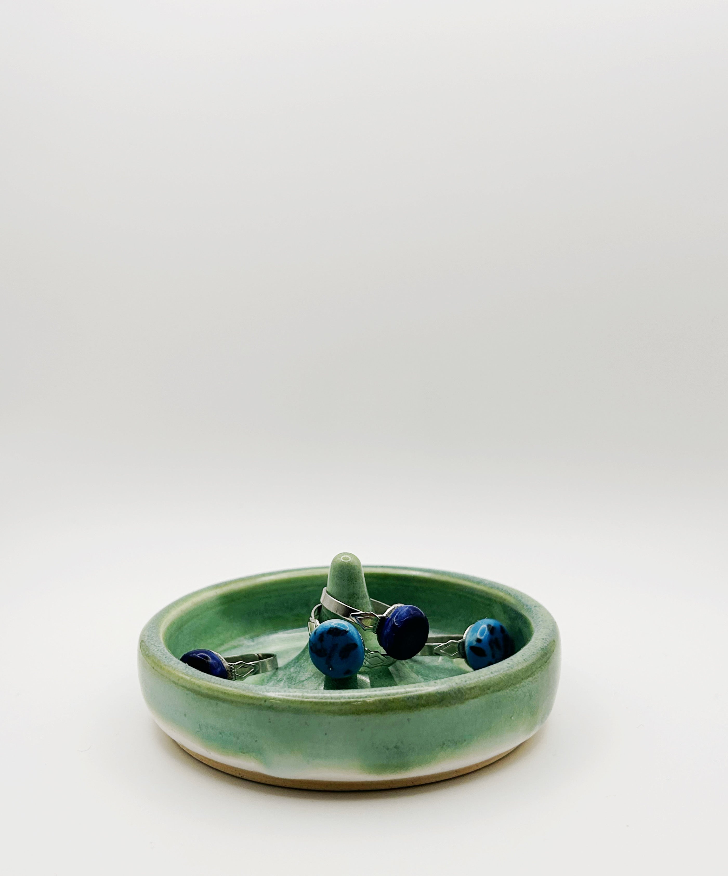Green Handmade Ceramic Jewelry Dish