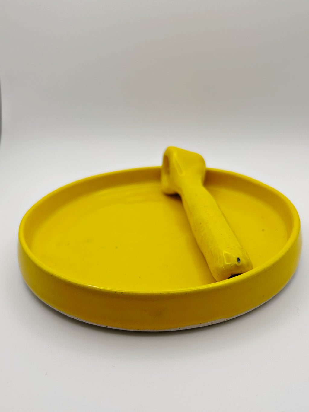 Sunshine Yellow Ceramic Pipe and Plate set