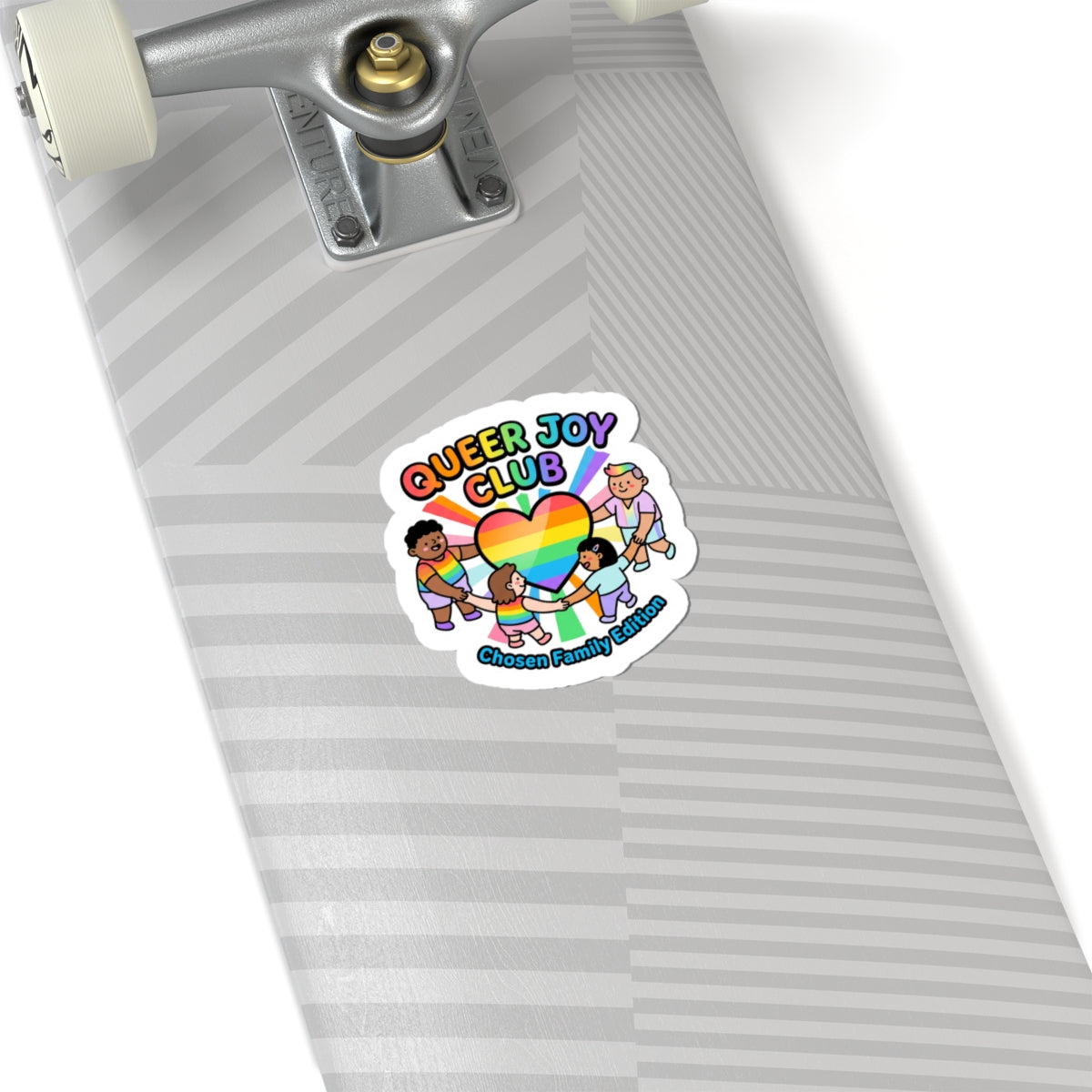 Queer Joy Club Sticker | LGBTQ+ Pride, Pastel Rainbow, Inclusive