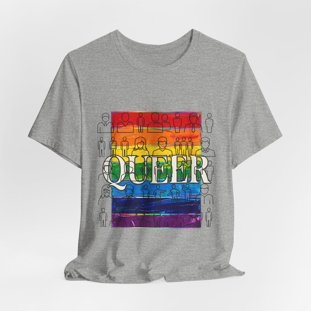 Queer Love Rainbow Tee | LGBTQ+ Pride, Cute Pastel Rainbow Typography