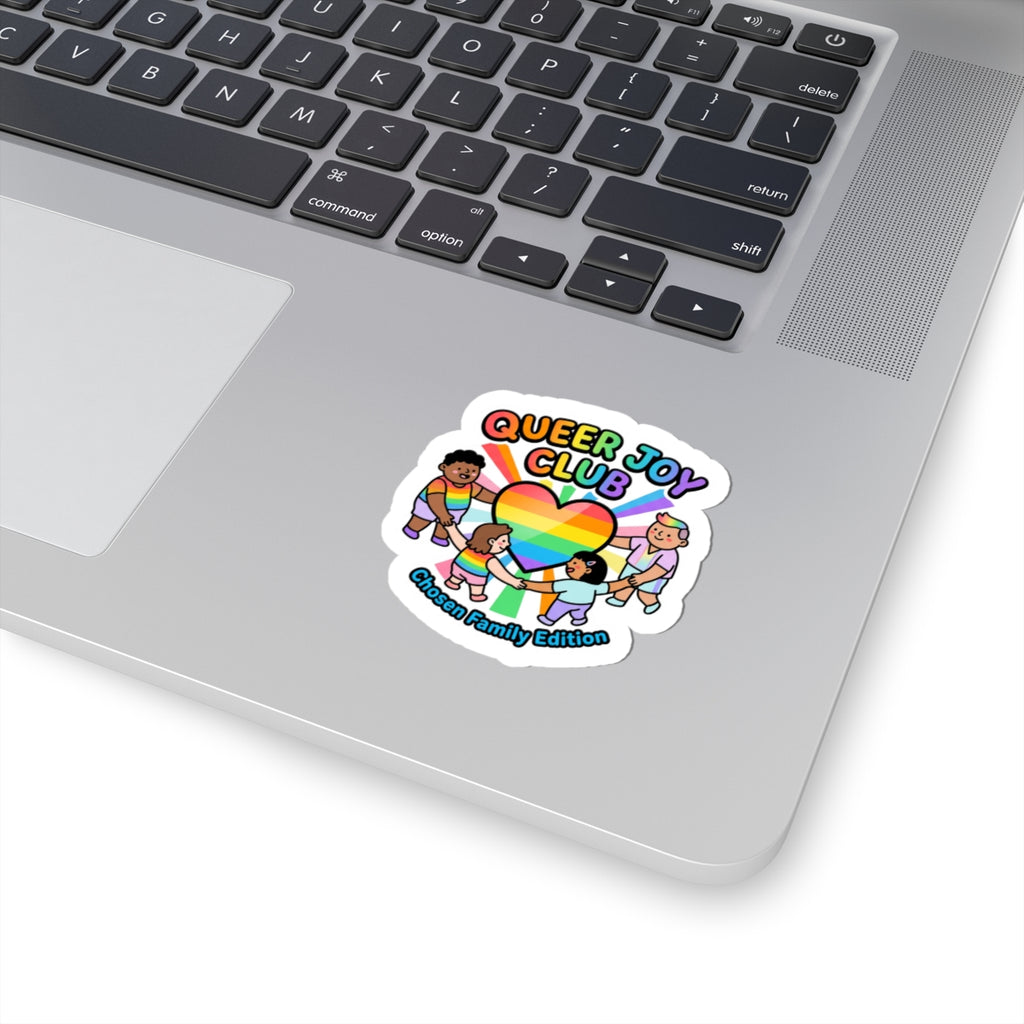 Queer Joy Club Sticker | LGBTQ+ Pride, Pastel Rainbow, Inclusive