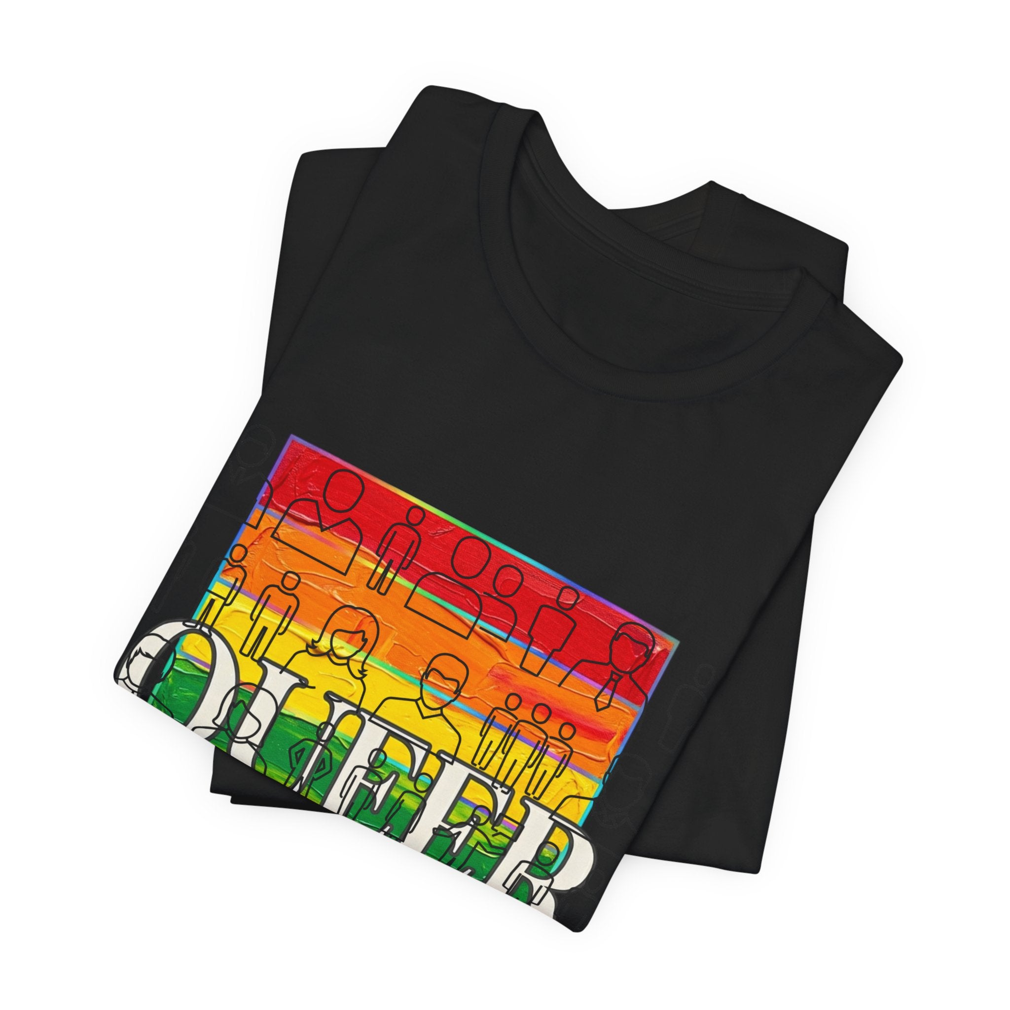 Queer Love Rainbow Tee | LGBTQ+ Pride, Cute Pastel Rainbow Typography
